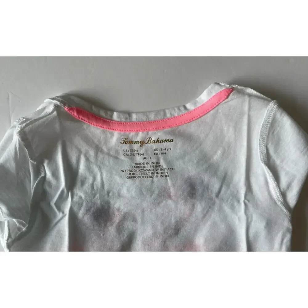 Tommy Bahama Girls Flamingo Knot Sequins Top Size 4